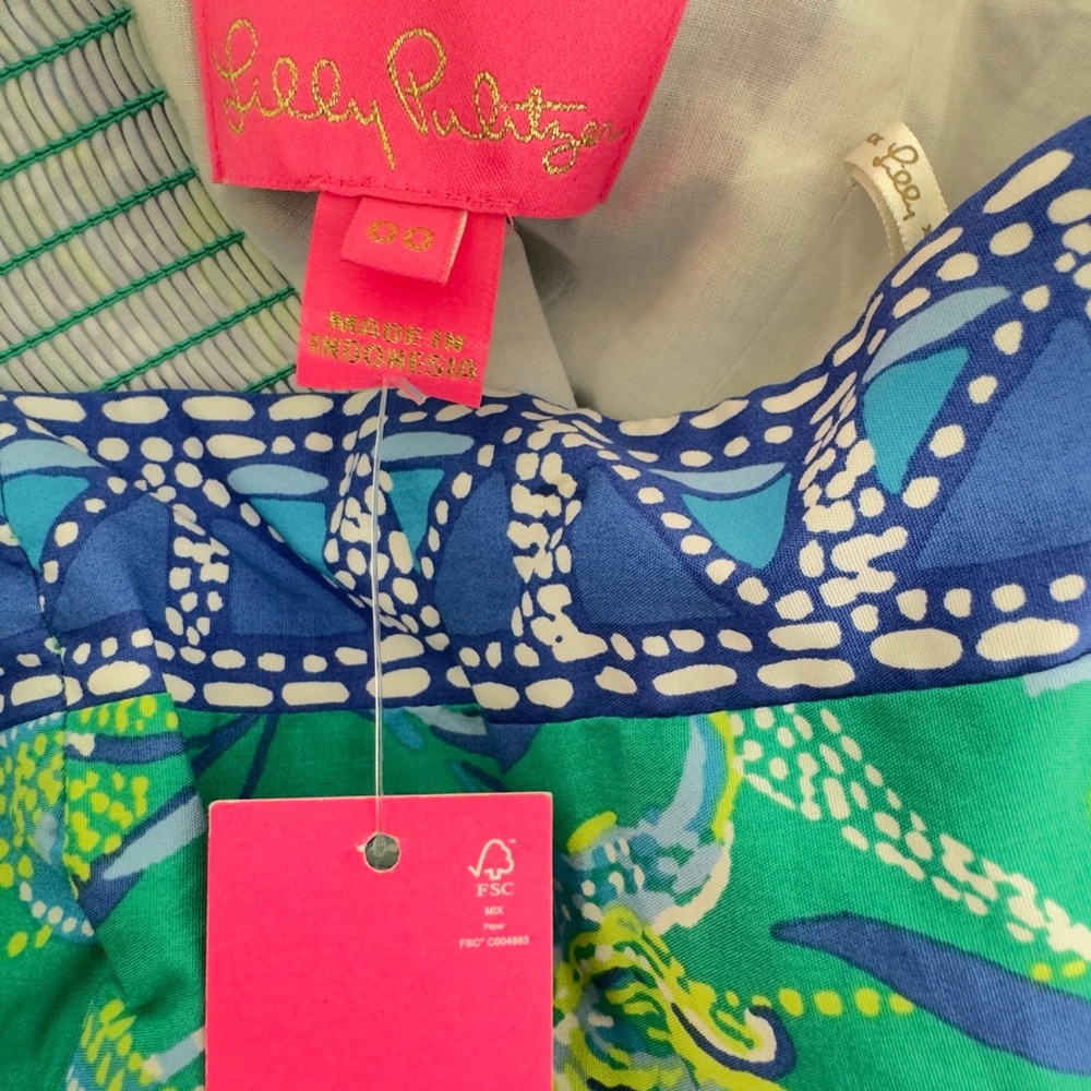 NWT Lilly Pulitzer Sz 00 Cassidy Dress Botanical Green - Picture 6 of 7